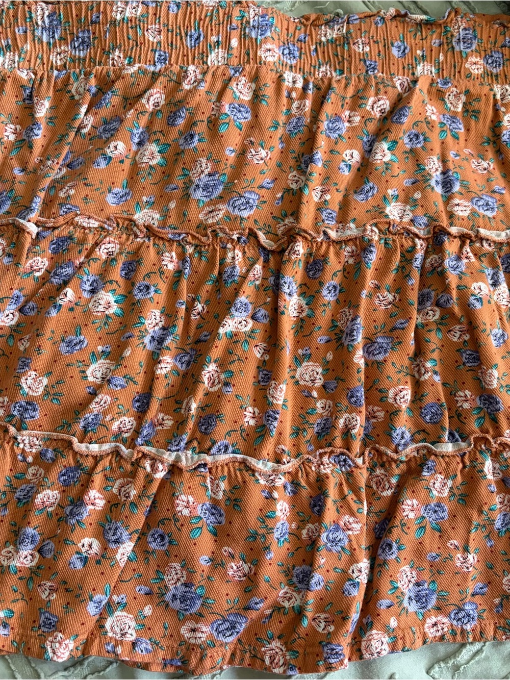 Floral Tiered Indigo Rising skirt
